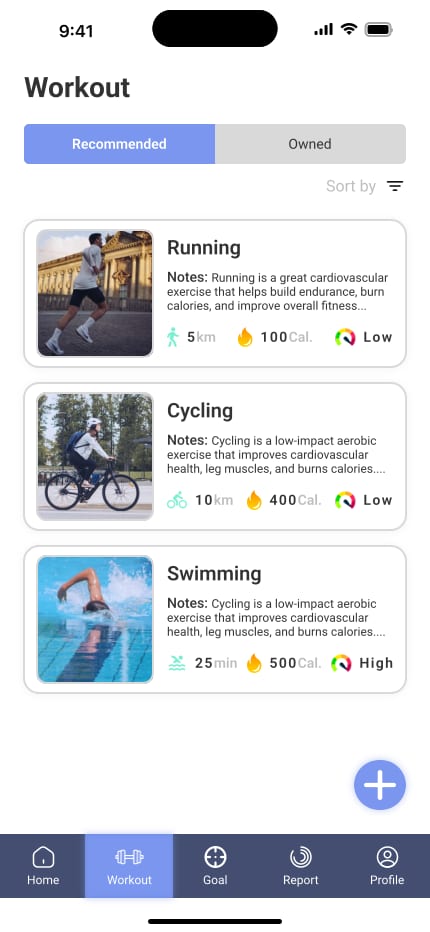 Screen Workout aus 69 GymTracker - Modern Gym App UI Kit