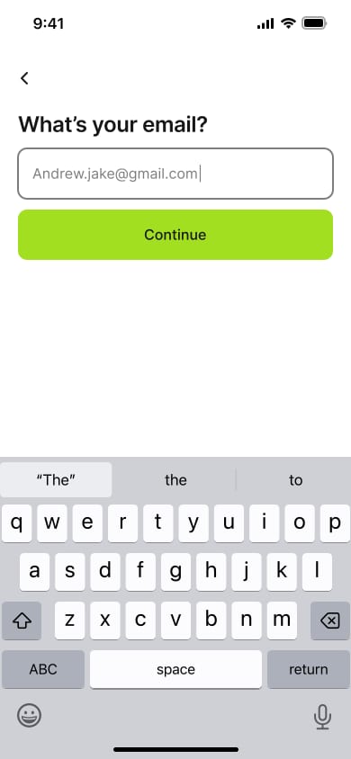 Screen Sign Up aus Fitness app UI kit