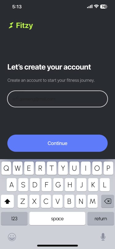 Screen Register aus Fitness Mobile App UI Kit