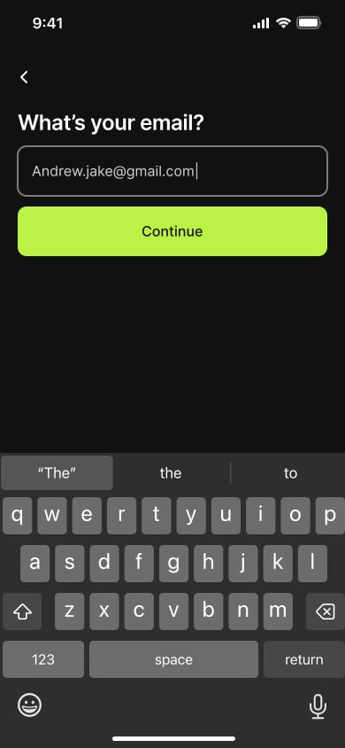 Screen Sign Up aus Fitness app UI kit